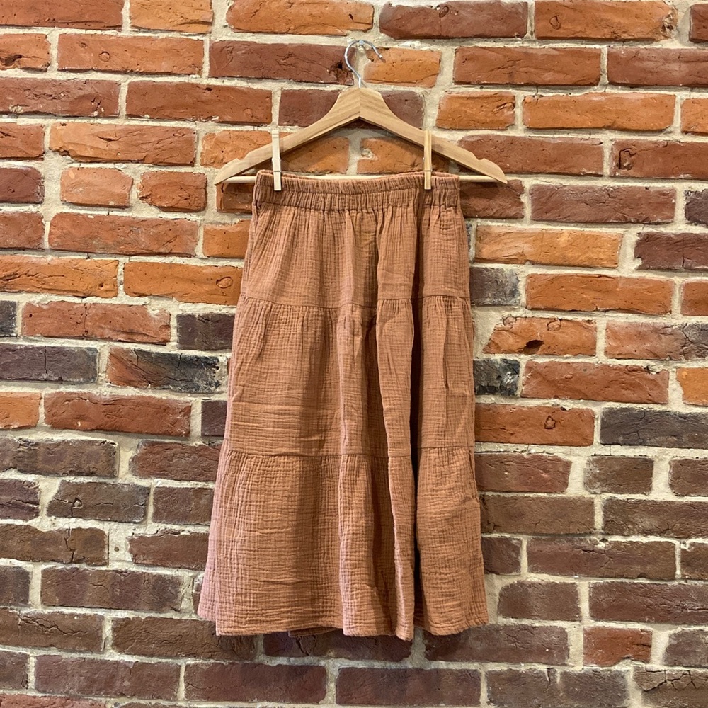 Sotela Jade Skirt - Terra - Size 0 (xs) - terracotta midi skirt